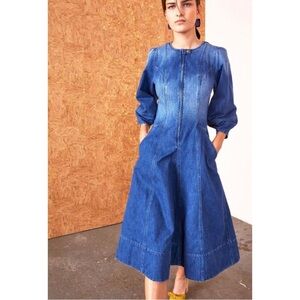NEW Ulla Johnson Dumas midi denim dress.